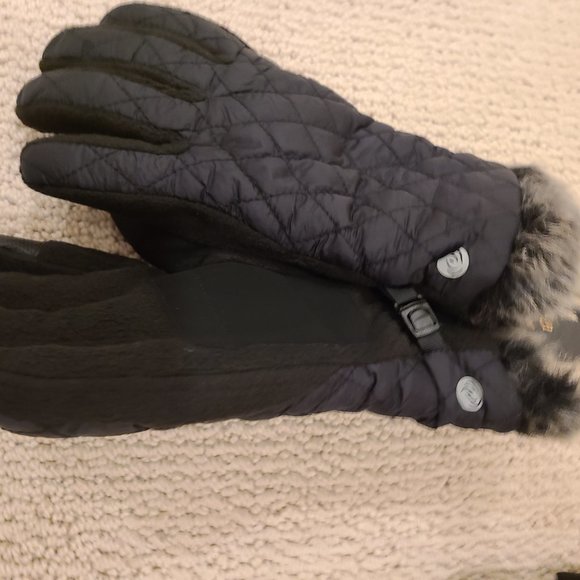 NWT Apana Winter Cold Weather Gloves Size M/L Touch Screen Thumb Faux Fur - Picture 4 of 4